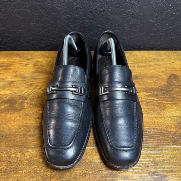 Johnston & Murphy 20-1477 Black Leather Bit Loafers Mens Size 8 M‎